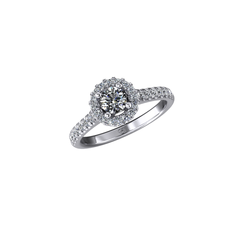 Platinum Round Brilliant Cut Halo