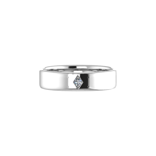 Single set plain band 18ct white